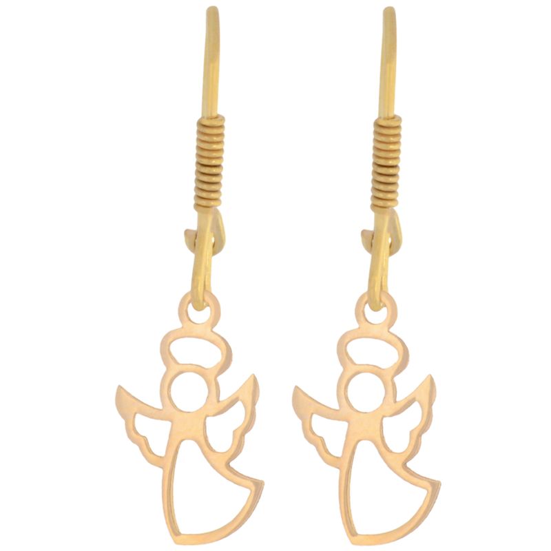 گوشواره طلا 18 عیار دخترانه طلای مستجابی مدل فرشته کد 78